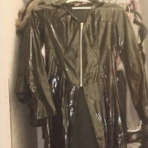 Long leather half coat sexy jacket